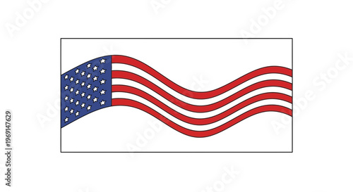 Dynamic Waving American Flag Graphic Illustration Representing Patriotism and National Pride