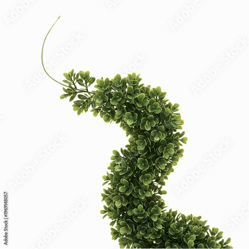 Artificial green ivy vine plant element isolated on white background