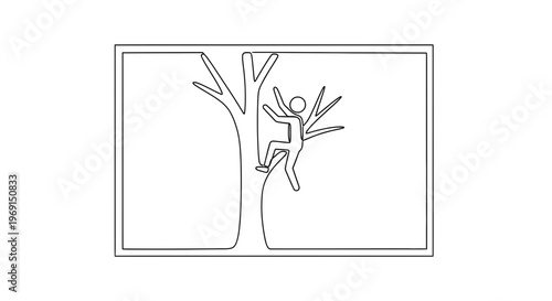 Child Climbing Tree, Outdoor Activity, Childhood Fun, Nature Exploration, Summer Day