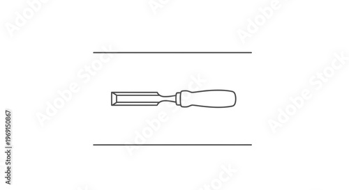 Chisel Tool Outline Vector Illustration
