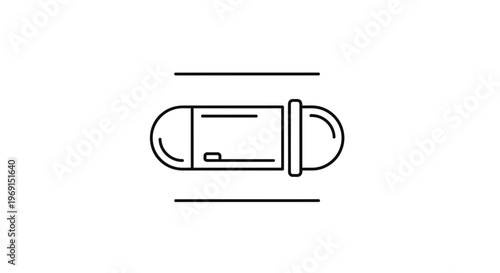 Capsule Endoscopy Camera Icon, Medical Diagnostic Tool, Internal Body Exploration