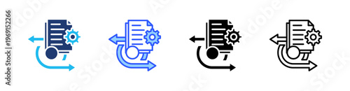 Scrum Multi Style Icon Set Vector 