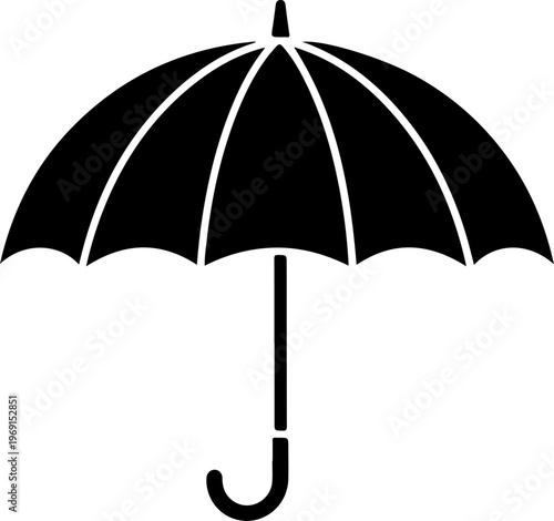 Black umbrella icon, vector illustration, rainy day symbol, weather graphic