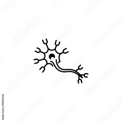 A simple illustration of a neuron with dendrites and axon