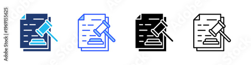 Law Multi Style Icon Set Vector 