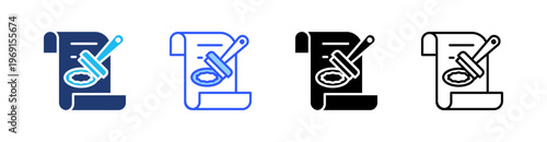 Notary Multi Style Icon Set Vector 