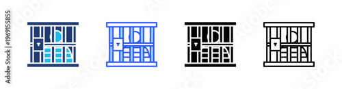 Prisoner Multi Style Icon Set Vector 