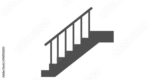 Staircase with railing icon.