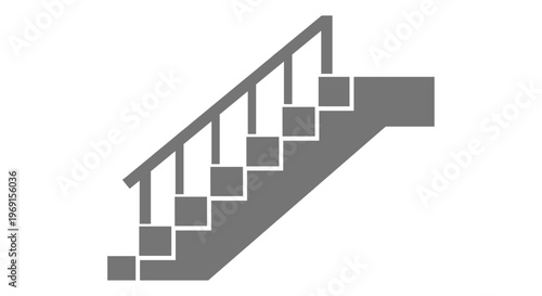 Staircase with railing and steps.