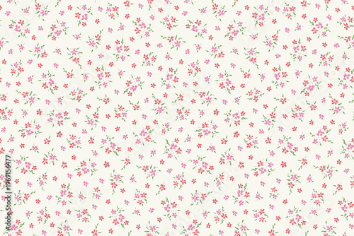 seamless floral pattern with wildfloewrs and leaves for fabric and wallpaper