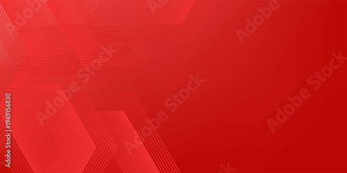 Abstract hexagon rendering of red abstract glass background simple