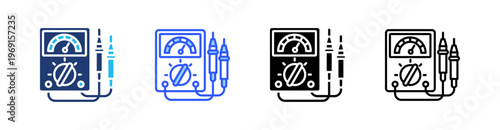 Tester Multi Style Icon Set Vector 
