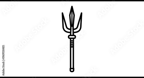Trident Icon, Ancient Weapon, Greek Mythology Symbol, Vector Illustration
