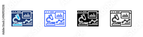 Data Analysis Multi Style Icon Set Vector 