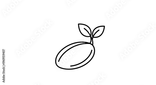 Sprouting Seed Icon: New Growth, Organic Life, and Sustainable Development Concept