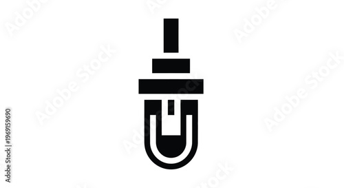 A sleek minimalist vector graphic illustration featuring a modern hanging light bulb or spotlight design, ideal for illuminating creative digital projects and contemporary architectural concepts.