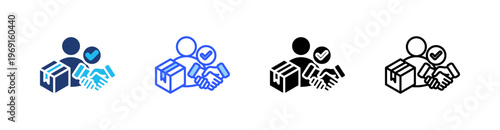 Vendor Selection Multi Style Icon Set Vector 
