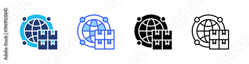 Logistics Multi Style Icon Set Vector 