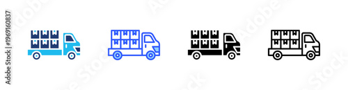 Transportation Multi Style Icon Set Vector 