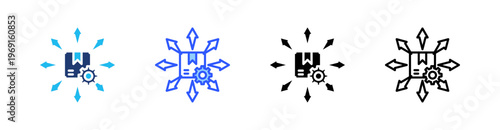 Supply Chain Management Multi Style Icon Set Vector 