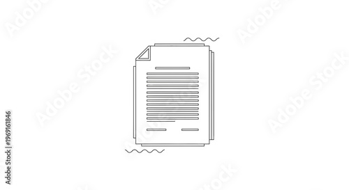 Streamlined vector graphic depicting stacked digital documents with flowing data elements