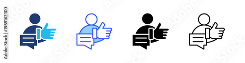 Assertive Communication Multiple Style Icon Set Collection Pack Web Banner Vector 