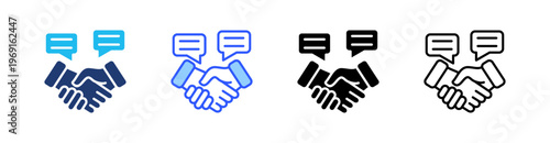 Negotiation Multiple Style Icon Set Collection Pack Web Banner Vector 