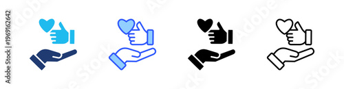 Respect Multiple Style Icon Set Collection Pack Web Banner Vector 