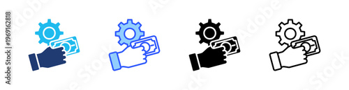 Facilitation Multiple Style Icon Set Collection Pack Web Banner Vector 