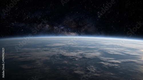 Panoramic Horizon View of Flat Earth Sea and Atmosphere