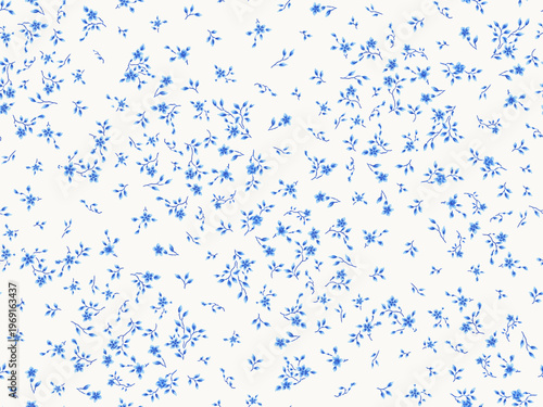 seamless floral pattern with wildfloewrs and leaves for fabric and wallpaper