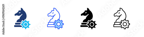 Strategy Multiple Style Icon Set Collection Pack Web Banner Vector 