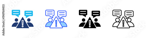 Crisis Communication Multiple Style Icon Set Collection Pack Web Banner Vector 