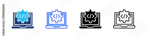 Software Multiple Style Icon Set Collection Pack Web Banner Vector 