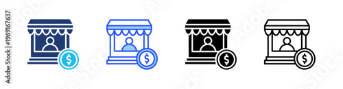 Small Business Multiple Style Icon Set Collection Pack Web Banner Vector 