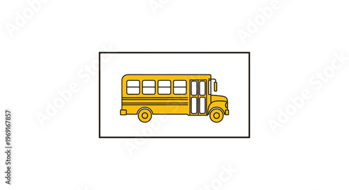 Vibrant yellow school bus illustration symbolizing student transportation and daily commutes