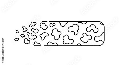 Abstract representation of fluid pattern transformation within a defined rectangular boundary