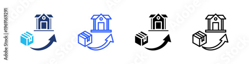 Moving Multiple Style Icon Set Collection Pack Web Banner Vector 