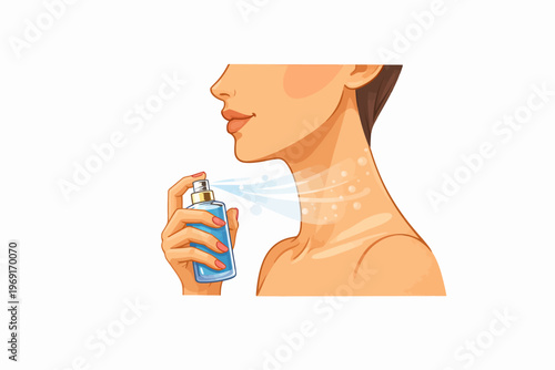 woman spraying parfume