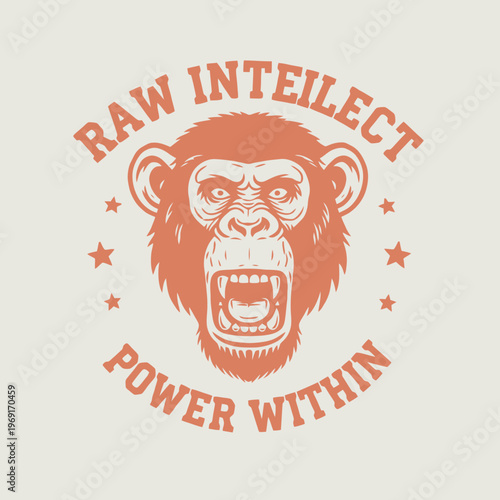 Raw Intelllect Monkey Logo Design.