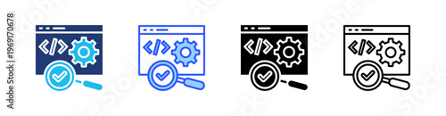 Seo Multiple Style Icon Set Collection Pack Web Banner Vector 