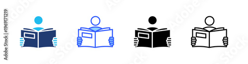 Readability Multiple Style Icon Set Collection Pack Web Banner Vector 