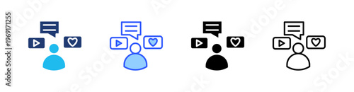 Social Multiple Style Icon Set Collection Pack Web Banner Vector 