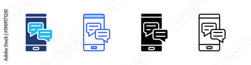 Messaging Multiple Style Icon Set Collection Pack Web Banner Vector 