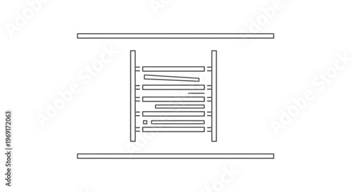 conceptual linear illustration of a broken grid structure or digital data corruption visualization