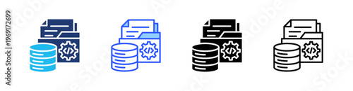 Code Repository Multiple Style Icon Set Collection Pack Web Banner Vector 