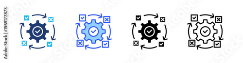 Unit Testing Multiple Style Icon Set Collection Pack Web Banner Vector 