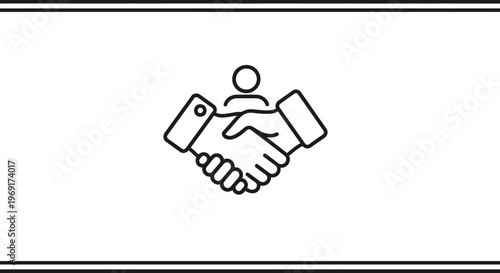 Abstract icon depicting a professional business handshake signifying agreement and collaboration