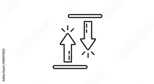 Dynamic interaction symbol: conceptual line art depicting data transmission and receiving processes