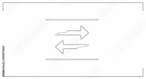 Clean Outline Arrows Indicating Exchange, Transfer, or Bidirectional Process Flow Movement Concept